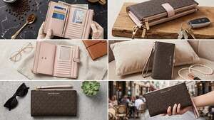 Michael Kors Jet Set Travel Large Double Zip Wristlet Wallet - Signature Brown/P